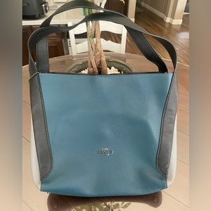 Coach leather Purse. Teal, gray, and Black.  Never used.